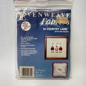 Evenweave Fabrics in Country Lane Brick Red‎ Square 16"x16" Printed 14ct Aida